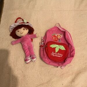 Vintage Strawberry Shortcake Backpack Set - Pink Delight
